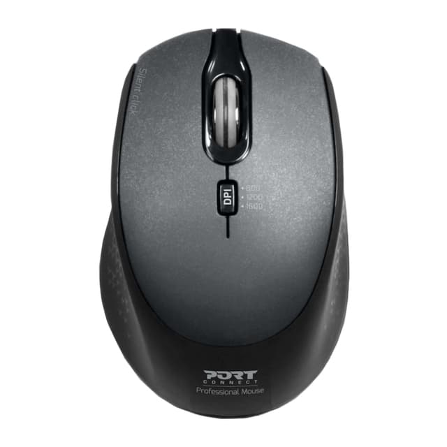 Port Wireless Silent 3600DPI 3 Button USB and Type-C Dongle Mouse – Black