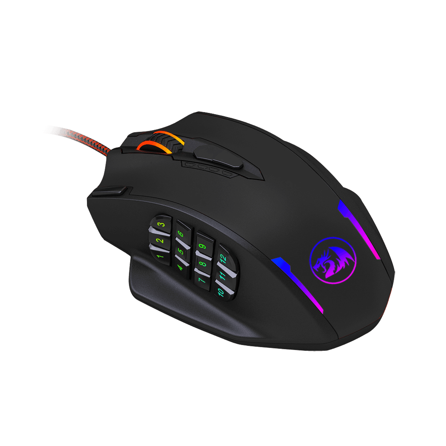 REDRAGON IMPACT 12400DPI MMO Gaming Mouse - Black - view 3