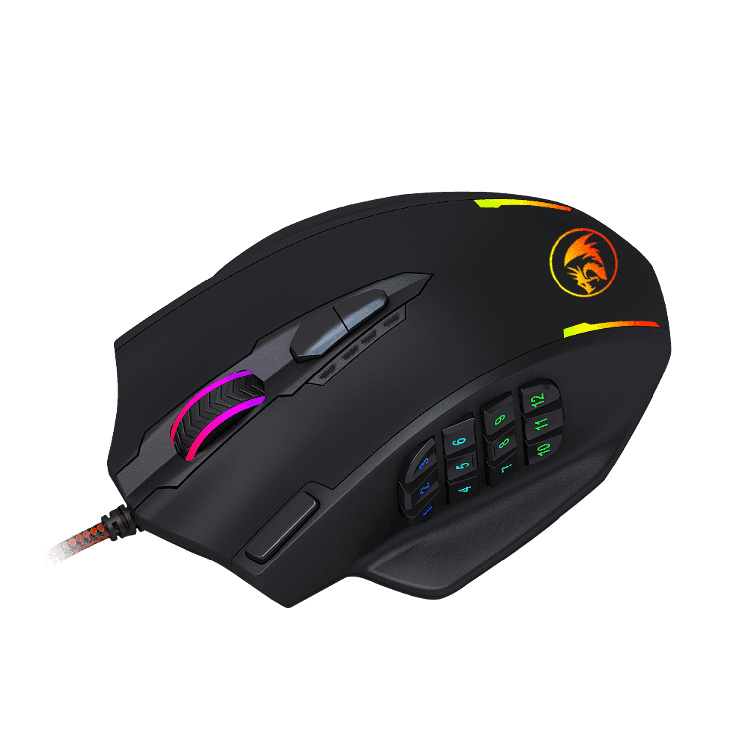 REDRAGON IMPACT 12400DPI MMO Gaming Mouse - Black - view 5