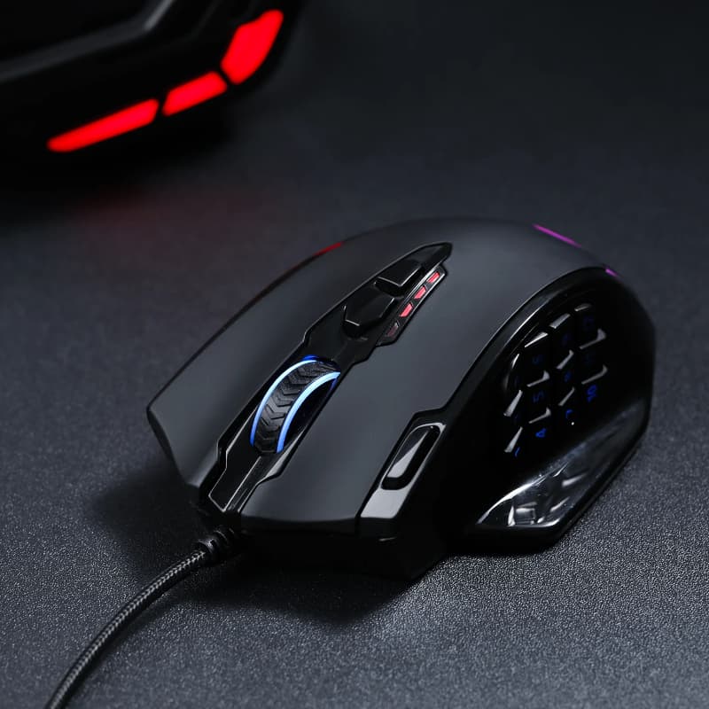 REDRAGON IMPACT 12400DPI MMO Gaming Mouse - Black - view 9