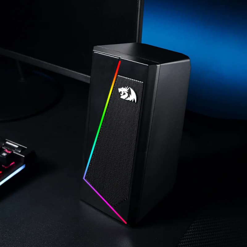 REDRAGON 2.0 Satellite Speaker ANVIL 2 x 3W RGB USB|Aux Gaming Speaker - Black - view 5