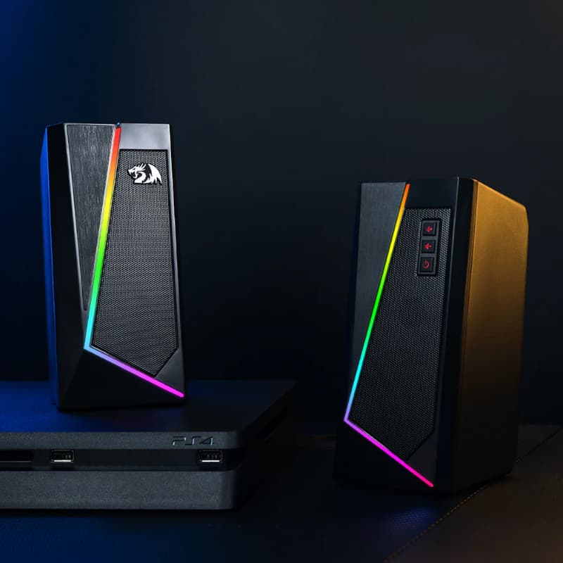 REDRAGON 2.0 Satellite Speaker ANVIL 2 x 3W RGB USB|Aux Gaming Speaker - Black - view 6