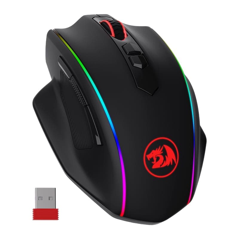 REDRAGON VAMPIRE ELITE Wireless 16000DPI|8 Button|Ergonomic Design|P3335 Optical Sensor|Type-C Cable|RGB Backlit Gaming Mouse - Black - view 2