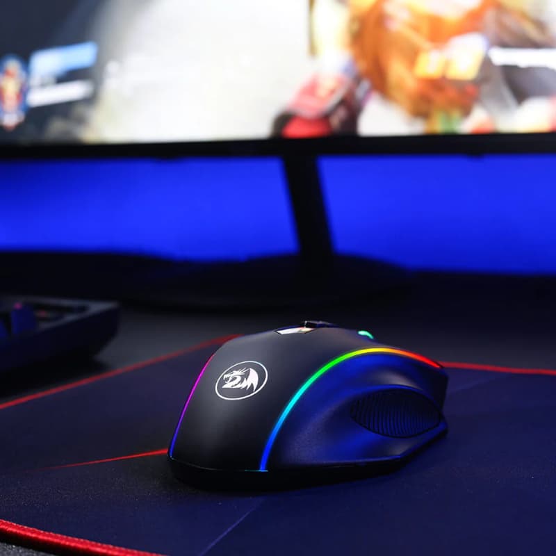 REDRAGON VAMPIRE ELITE Wireless 16000DPI|8 Button|Ergonomic Design|P3335 Optical Sensor|Type-C Cable|RGB Backlit Gaming Mouse - Black - view 5