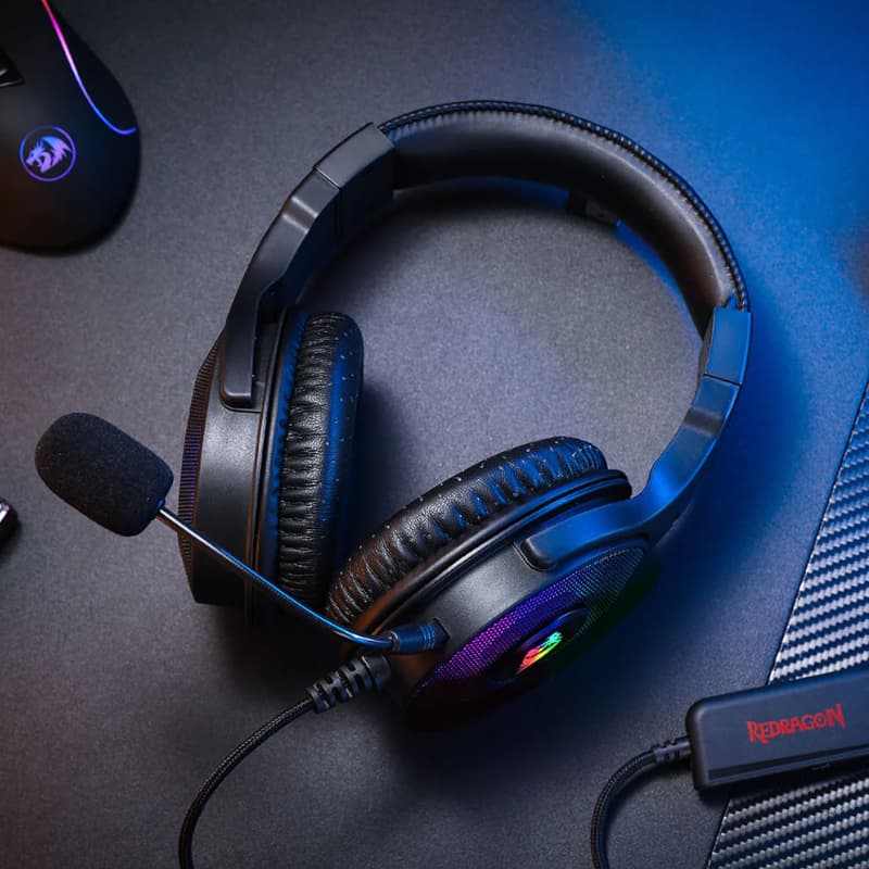 REDRAGON Over-Ear PANDORA USB (Power Only)|Aux (Mic and Headset) RGB Gaming Headset - Black - view 5