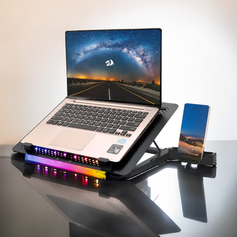 REDRAGON Dual USB 5 Fan RGB Gaming Notebook Stand - view 6