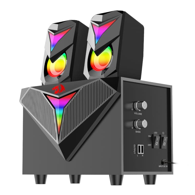 REDRAGON 2.1 Satellite Speaker TOCCATA RGB 11W Gaming Speaker - Black - view 3