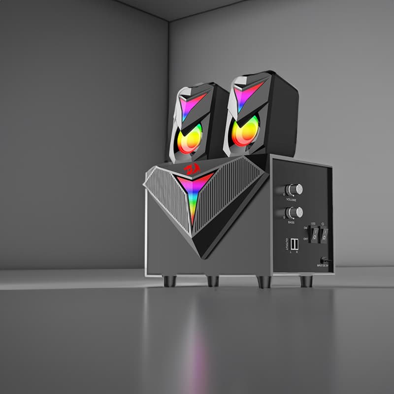 REDRAGON 2.1 Satellite Speaker TOCCATA RGB 11W Gaming Speaker - Black - view 7