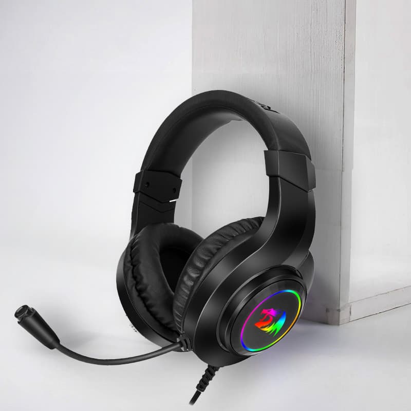 REDRAGON Over-Ear HYLAS Aux (Mic and Headset)|USB (Power Only) RGB Gaming Headset - Black - view 7