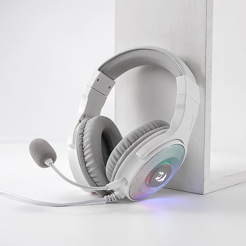 REDRAGON Over-Ear PANDORA USB (Power Only)|Aux (Mic and Headset) RGB Gaming Headset - White - view 6