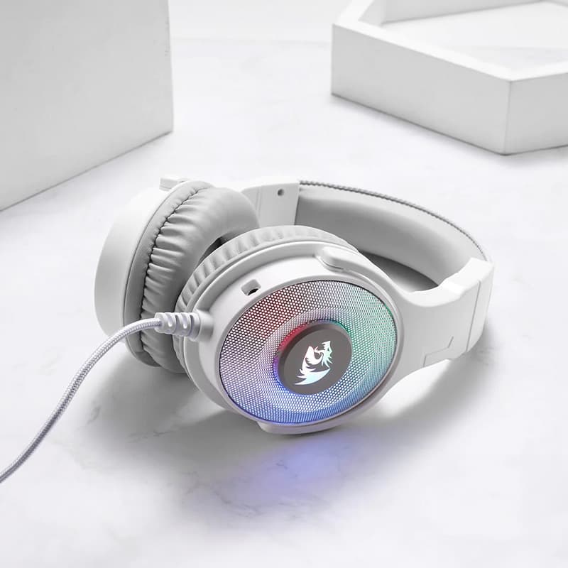 REDRAGON Over-Ear PANDORA USB (Power Only)|Aux (Mic and Headset) RGB Gaming Headset - White - view 7
