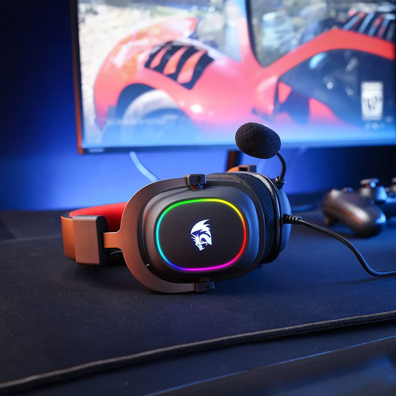 REDRAGON Over-Ear ZEUS-X USB RGB Gaming Headset - Black - view 8