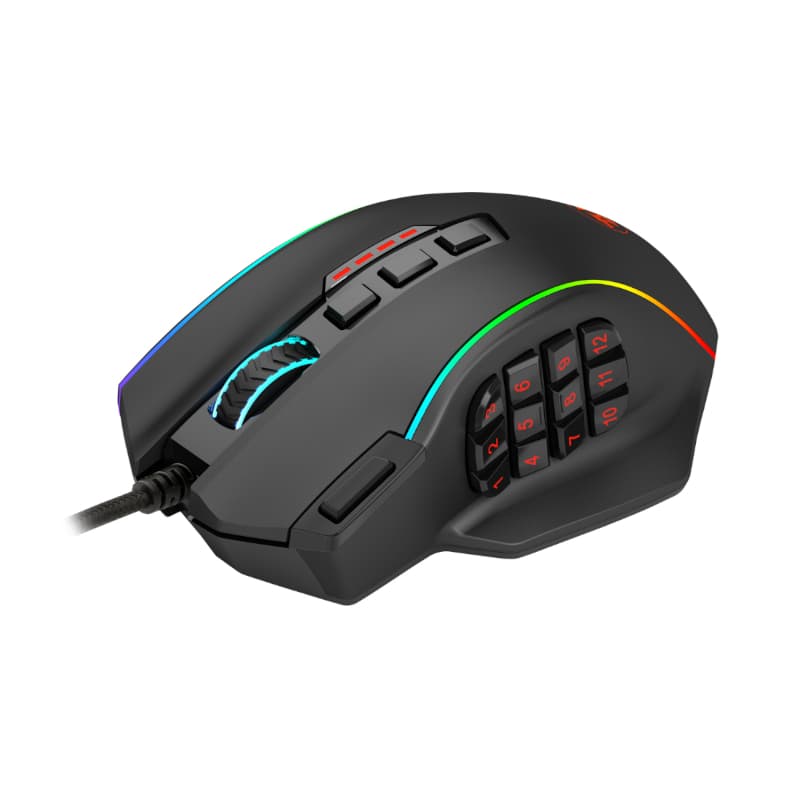 REDRAGON PERDICTION 4 12400DPI RGB MMO Ergo Gaming Mouse - Black - view 2