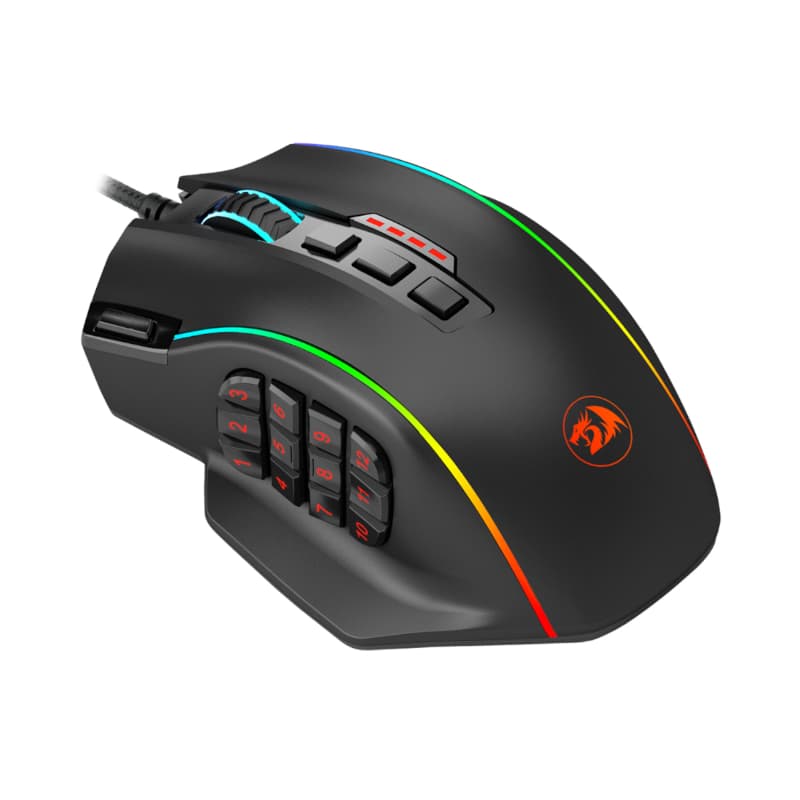 REDRAGON PERDICTION 4 12400DPI RGB MMO Ergo Gaming Mouse - Black - view 4