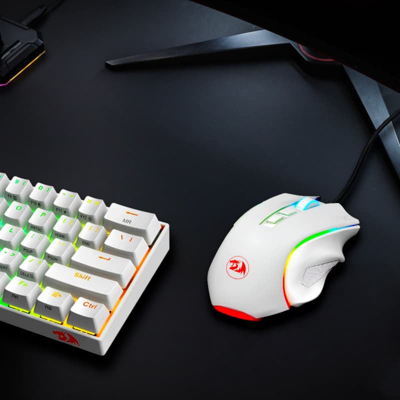 REDRAGON GRIFFIN 7200DPI Gaming Mouse - White - view 4