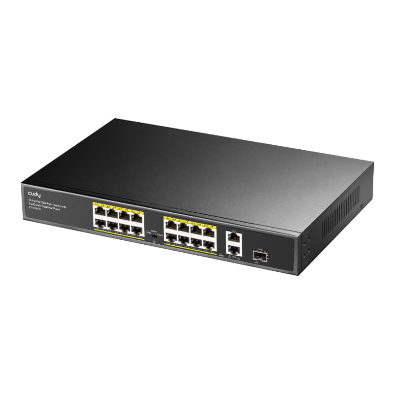 Cudy 16-Port Unmanaged PoE+ Switch - Rack Mount - view 2