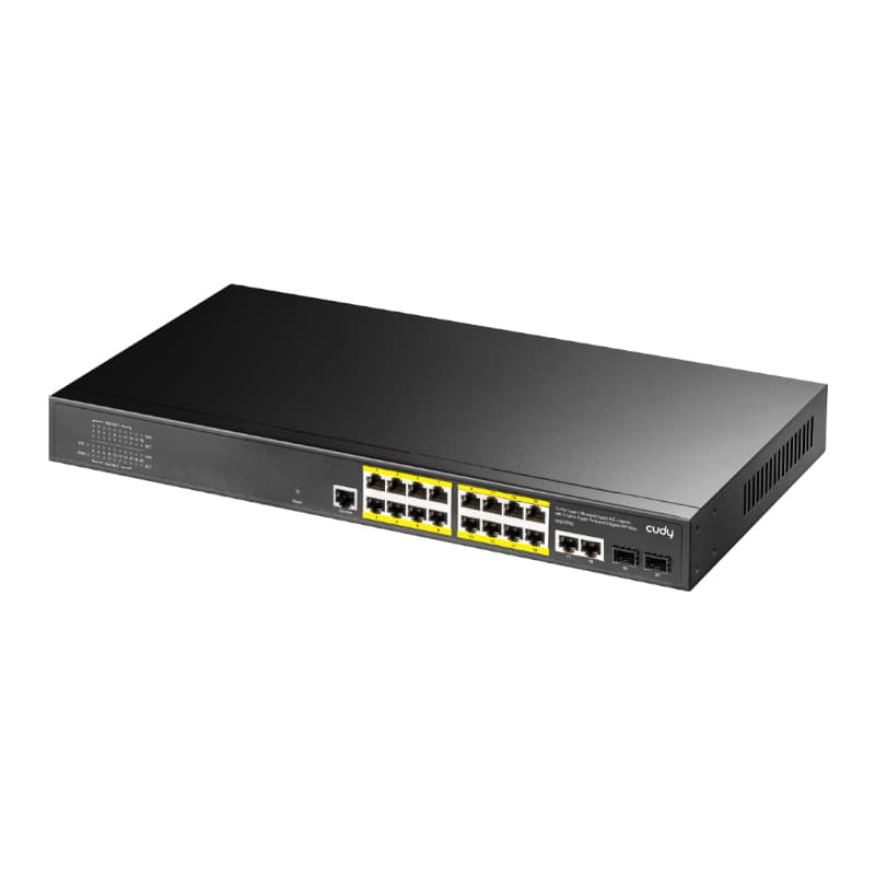 Cudy 16 Port Layer 2 Managed Gigabit PoE Switch - view 2