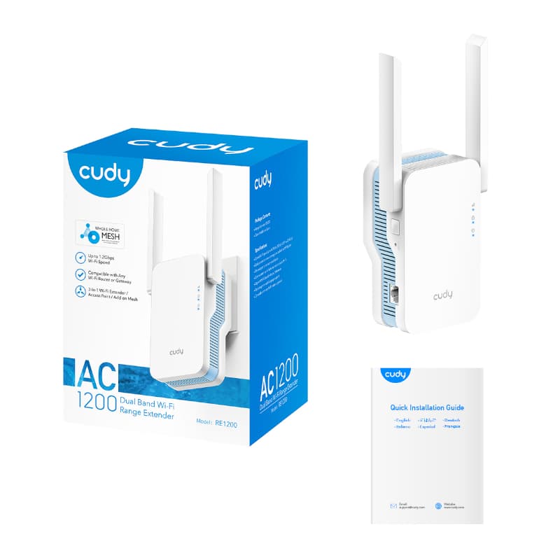 Cudy AC1200 WiFi Range Extender | Wall Plug - view 4