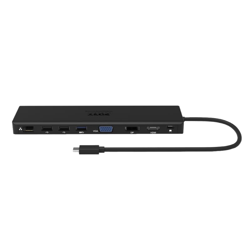 Port USB Type-C 1 x USB3.1|2 x USB 3.0|2 x USB 2.0|1 xHDMI-DP-VGA| Micro+SD Card Reader|1 x Mini DP|1 x RJ45|1 x Audio-Microphone| PD 100W -Black - view 3