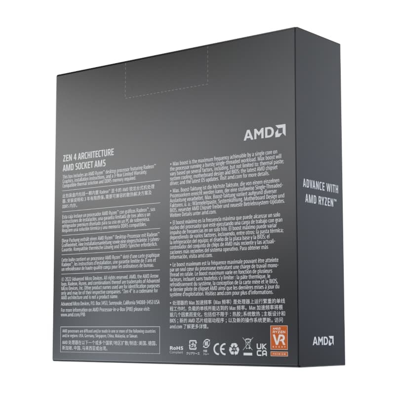 AMD RYZEN 5 7600X 6-Core 4.7GHz AM5 CPU - view 4