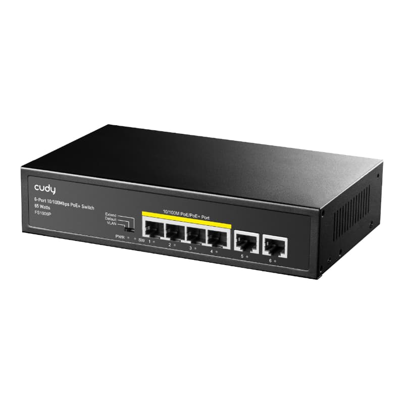 Cudy 6-Port Ethernet Unmanaged Switch - 4 Ports POE - view 2