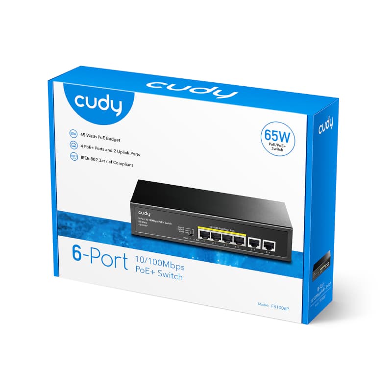 Cudy 6-Port Ethernet Unmanaged Switch - 4 Ports POE - view 4