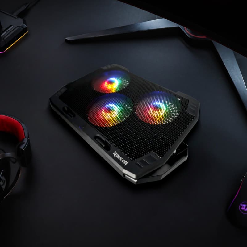 REDRAGON Dual USB 3 Fan RGB Gaming Notebook Stand - view 5