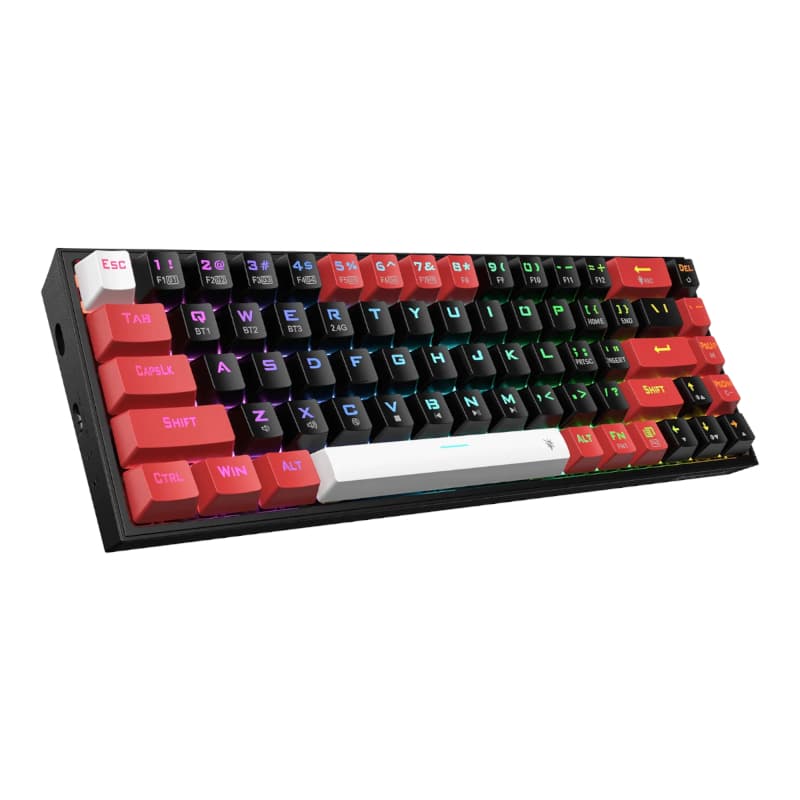 REDRAGON Castor Pro 68Key Wireless Red|Black|White KeyCap Bluetooth RGB Red Switch - Black|Red - view 2