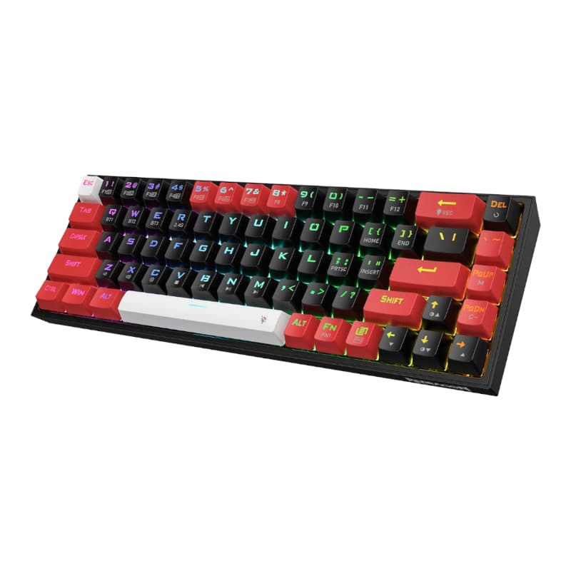 REDRAGON Castor Pro 68Key Wireless Red|Black|White KeyCap Bluetooth RGB Red Switch - Black|Red - view 3