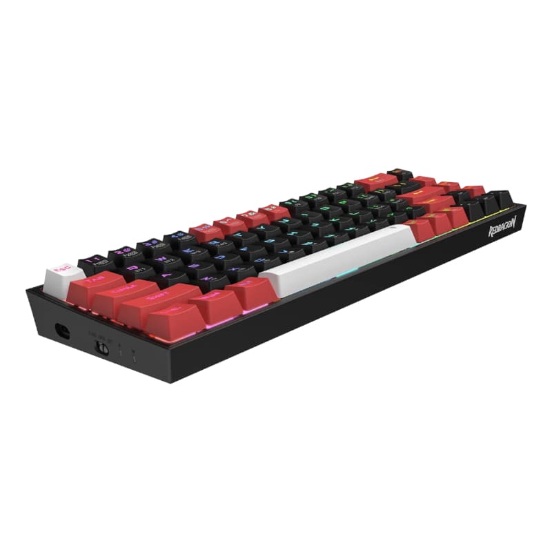 REDRAGON Castor Pro 68Key Wireless Red|Black|White KeyCap Bluetooth RGB Red Switch - Black|Red - view 4