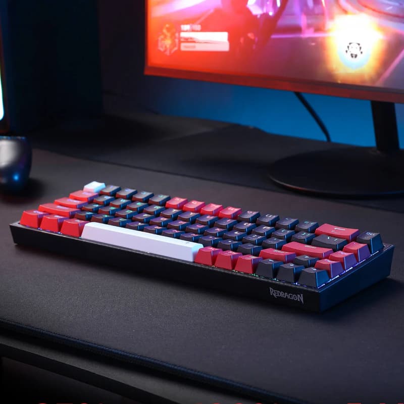 REDRAGON Castor Pro 68Key Wireless Red|Black|White KeyCap Bluetooth RGB Red Switch - Black|Red - view 6