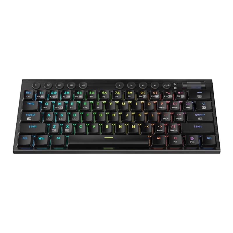 REDRAGON Horus Mini Pro 61Key Wireless Bluetooth Red Switch RGB Low Profile Gaming Mechanical Keyboard - Black - view 5