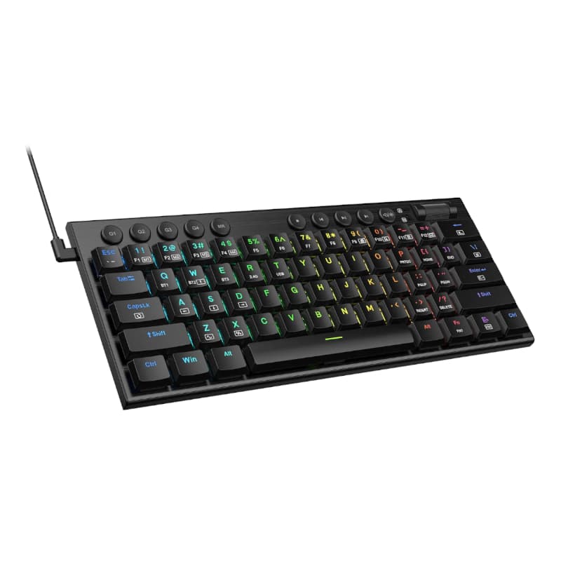 REDRAGON Horus Mini Pro 61Key Wireless Bluetooth Red Switch RGB Low Profile Gaming Mechanical Keyboard - Black - view 3
