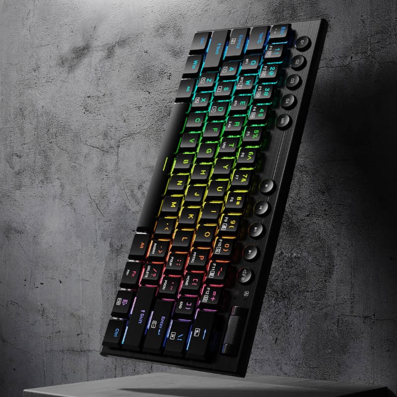 REDRAGON Horus Mini Pro 61Key Wireless Bluetooth Red Switch RGB Low Profile Gaming Mechanical Keyboard - Black - view 6