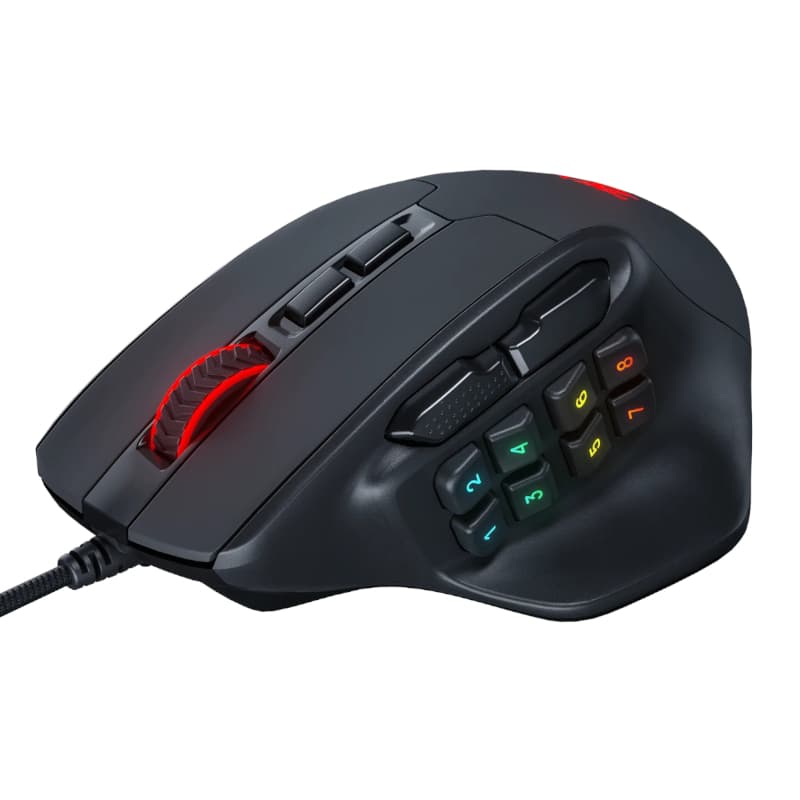 REDRAGON Aatrox 6200DP RGB MMO Gaming Mouse - Black - view 2