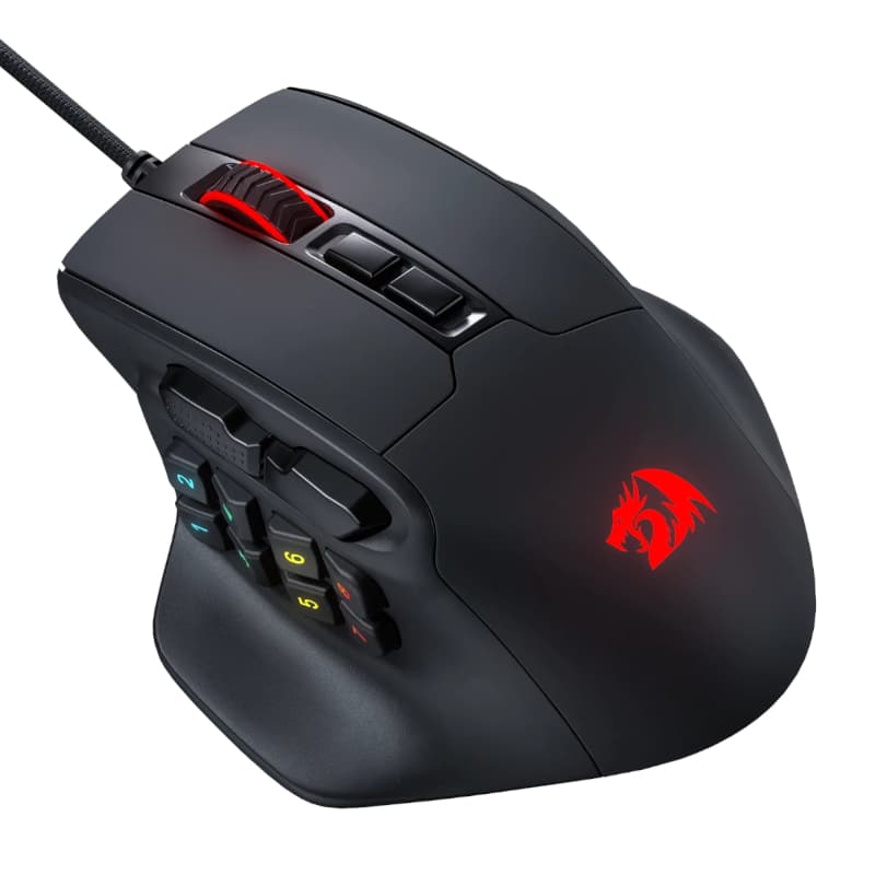 REDRAGON Aatrox 6200DP RGB MMO Gaming Mouse - Black - view 3