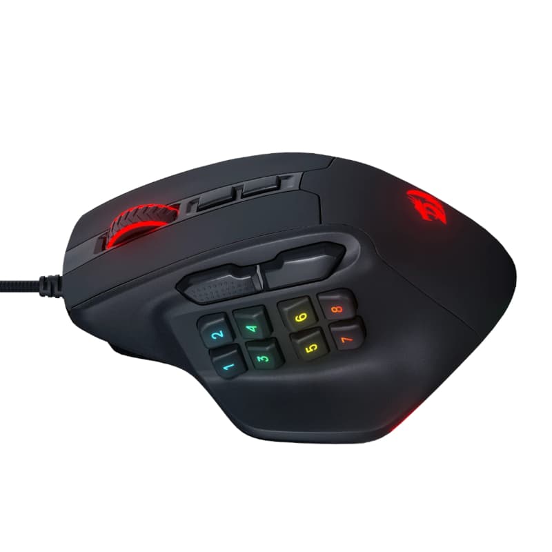 REDRAGON Aatrox 6200DP RGB MMO Gaming Mouse - Black - view 4