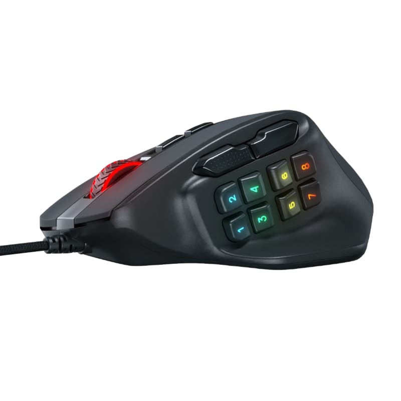 REDRAGON Aatrox 6200DP RGB MMO Gaming Mouse - Black - view 5