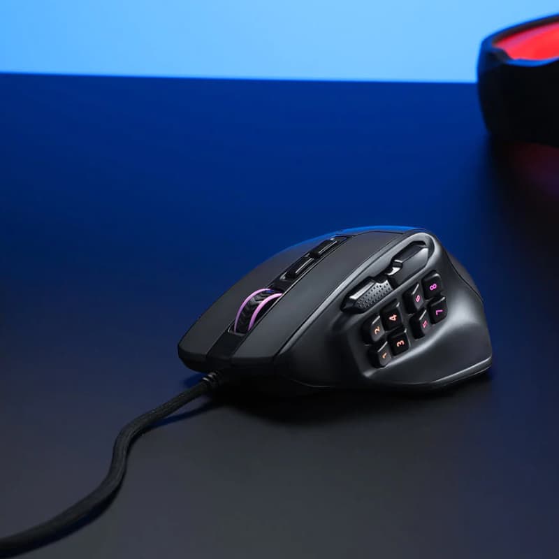 REDRAGON Aatrox 6200DP RGB MMO Gaming Mouse - Black - view 6