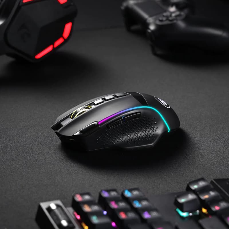REDRAGON Enlightment 19000DPI RGB Wireless Gaming Mouse - Black - view 5