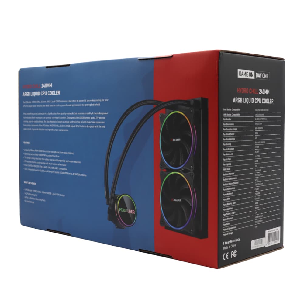 PCBuilder Hydro Chill 240MM AIO Liquid CPU Cooler ARGB - view 6