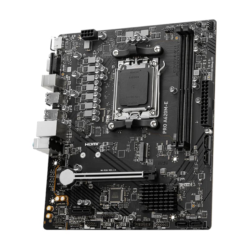 MSI A620M-E PRO AMD AM5 MATX Gaming Motherboard - view 3