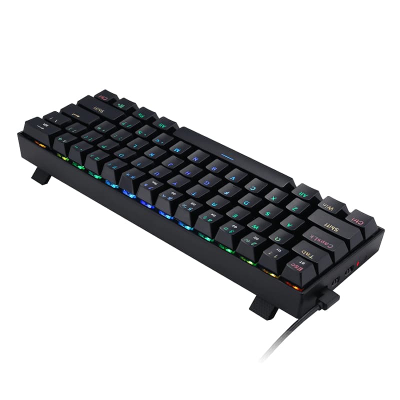 REDRAGON DRACONIC PRO Mechanical 61 Key|Bluetooth 5.0|RGB 9 Colour Modes|Rechargable Battery|Type-C Charging Cable Gaming Keyboard - Black - view 3