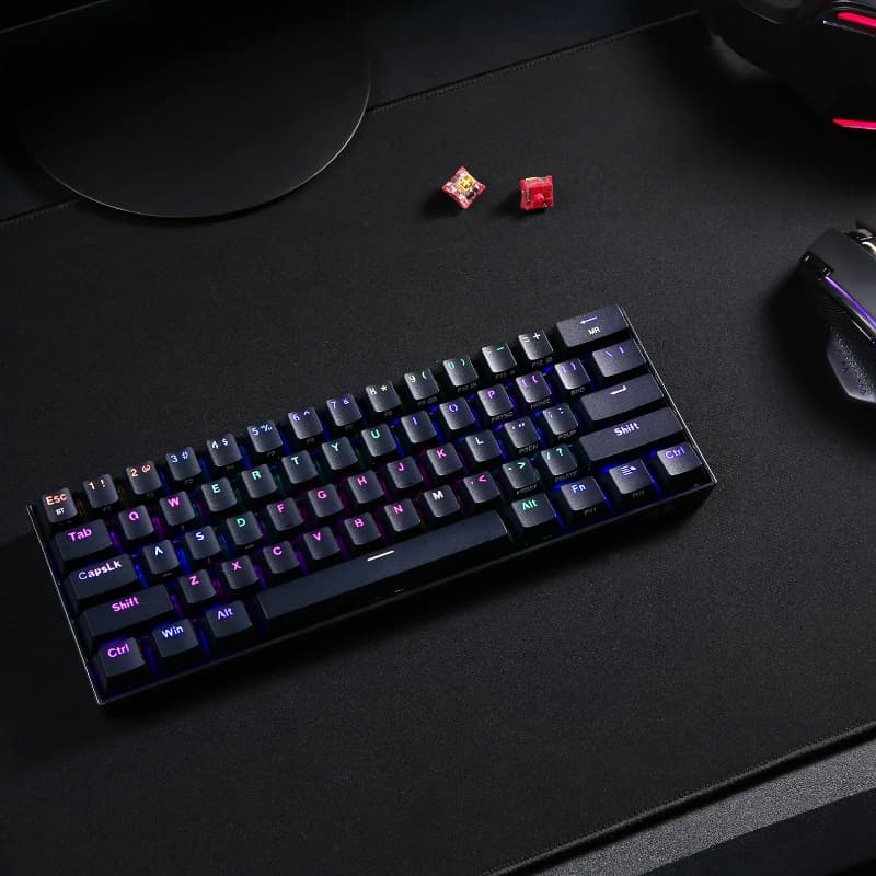 REDRAGON DRACONIC PRO Mechanical 61 Key|Bluetooth 5.0|RGB 9 Colour Modes|Rechargable Battery|Type-C Charging Cable Gaming Keyboard - Black - view 5