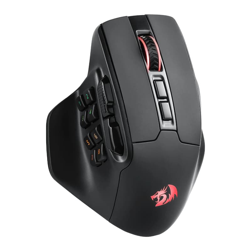 REDRAGON Aatrox Wireless 6200DP RGB MMO Gaming Mouse - Black - view 2