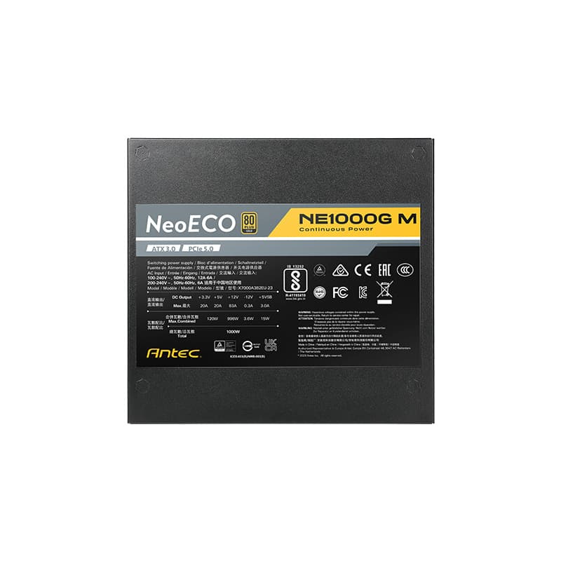 Antec NeoEco Series 1000W GEN5 80 Plus Gold Fully Modular - view 9
