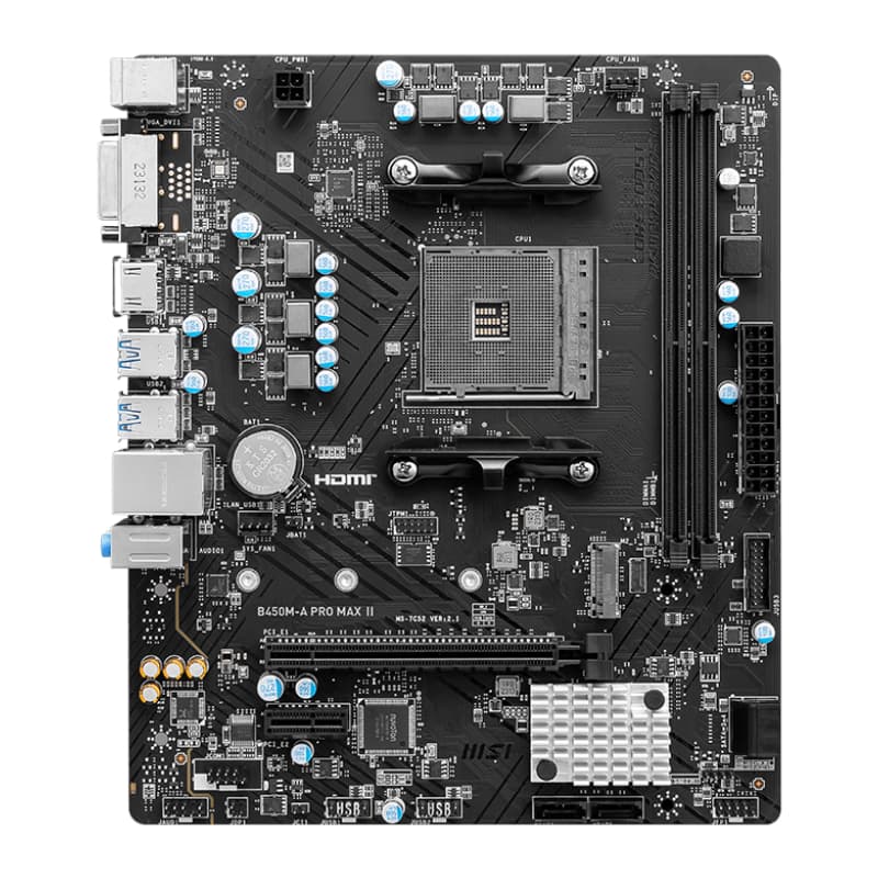MSI B450M-APRO MAX II AMD AM4 MATX Gaming Motherboard - view 2