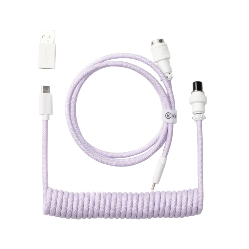 Keychron Coiled Aviator Cable - Light Purple/Straight - view 2