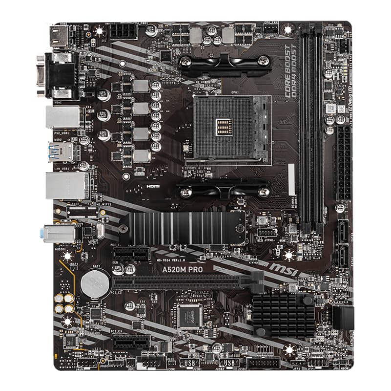 MSI A520M-PRO AMD AM4 MATX Gaming Motherboard - view 2