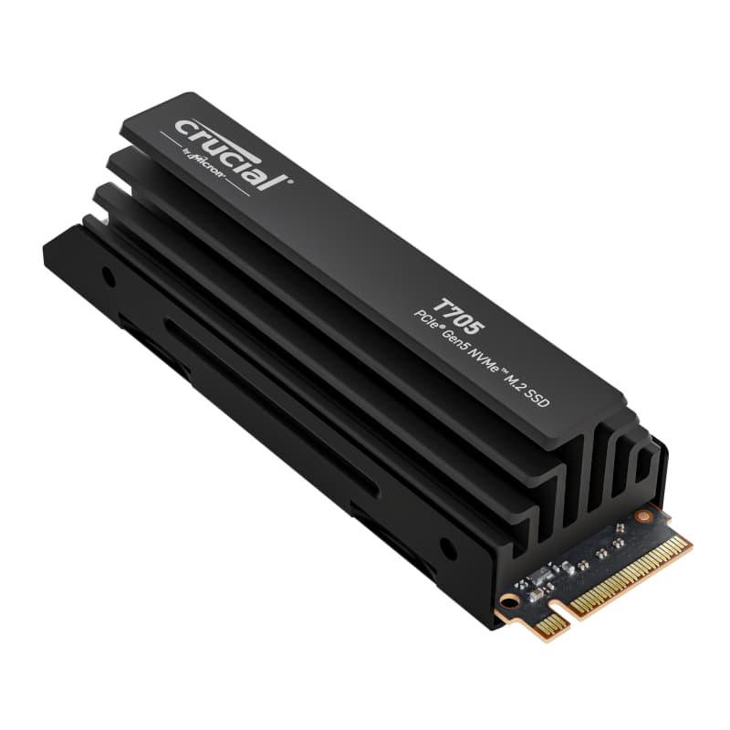 Crucial T705 4TB M.2 NVMe Gen5 with Heatsink NAND SSD - view 2